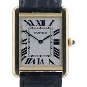 Cartier Tank Solo Silver Dial 18k Yellow Gold 27x35mm Quartz Men’s Watch 3167