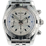 Breitling Chronomat Stainless Steel Silver Dial 44mm Automatic Mens Watch AB0110