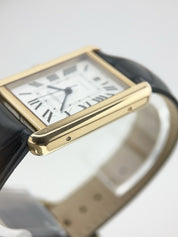 Cartier Tank Solo XL 18k Yellow Gold Black Leather Strap 31mm Automatic W5200026