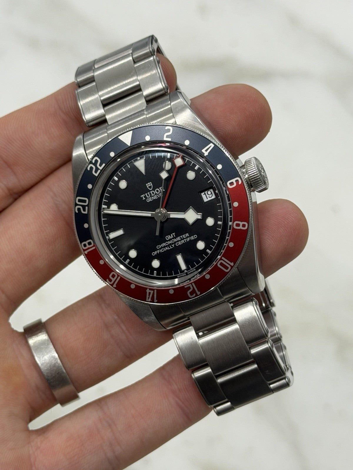 Tudor Black Bay GMT Pepsi Black Dial Stainless Steel Mens Watch 79830RB