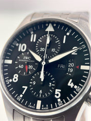 IWC Pilot Chronograph Stainless Steel Black Dial 43mm Automatic Men’s IW377701