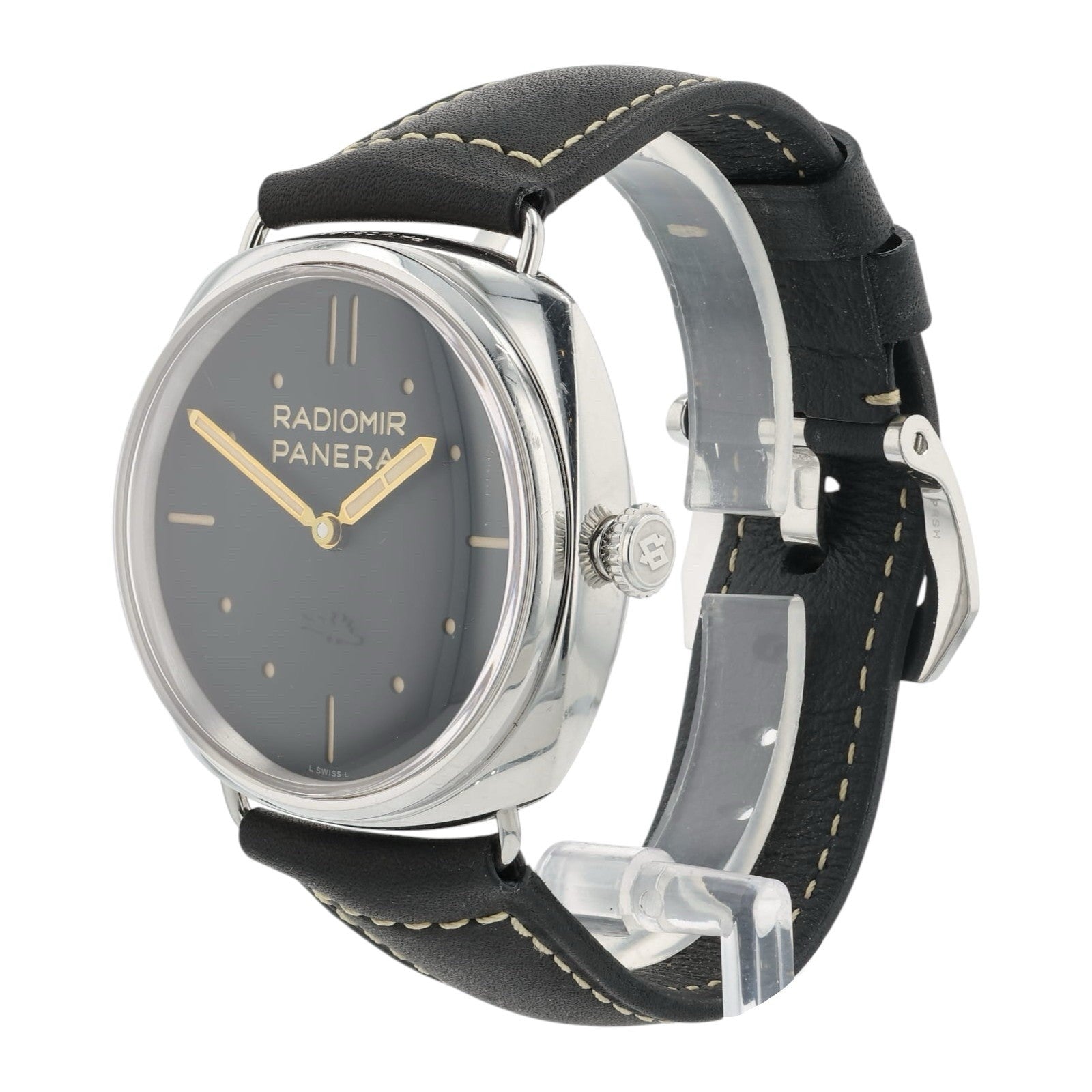 Panerai Radiomir Black Dial Stainless Steel 47mm Manual Wind Mens Watch PAM00425