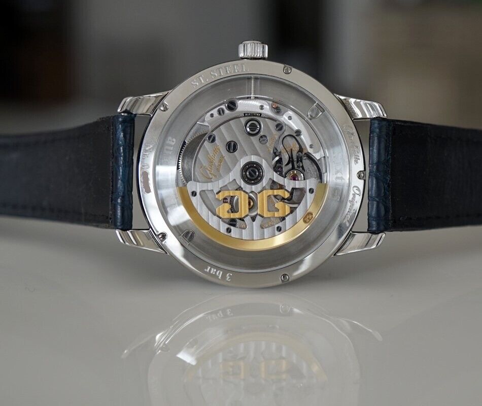 Glashutte Original Senator Sixties Steel Blue Dial Mens Watch - Box & Papers
