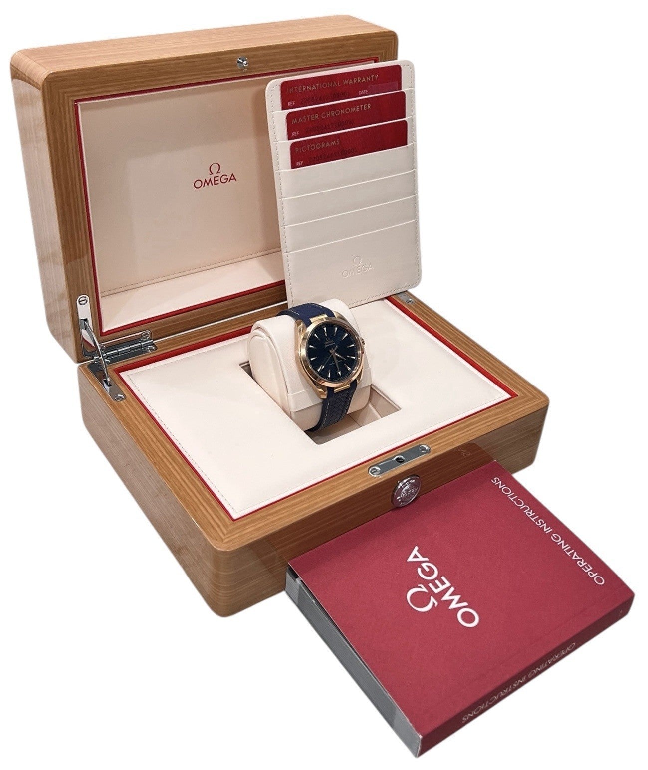 Omega Seamaster 18k Rose Gold Blue Dial 41mm Automatic Watch 220.52.41.21.001