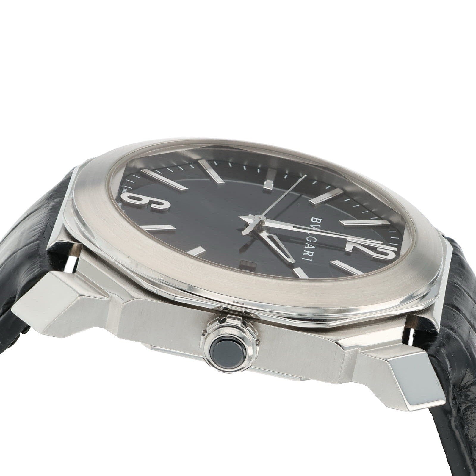 Bulgari Octo Stainless Stainless Steel Black Dial 41mm Automatic Mens BGO41S