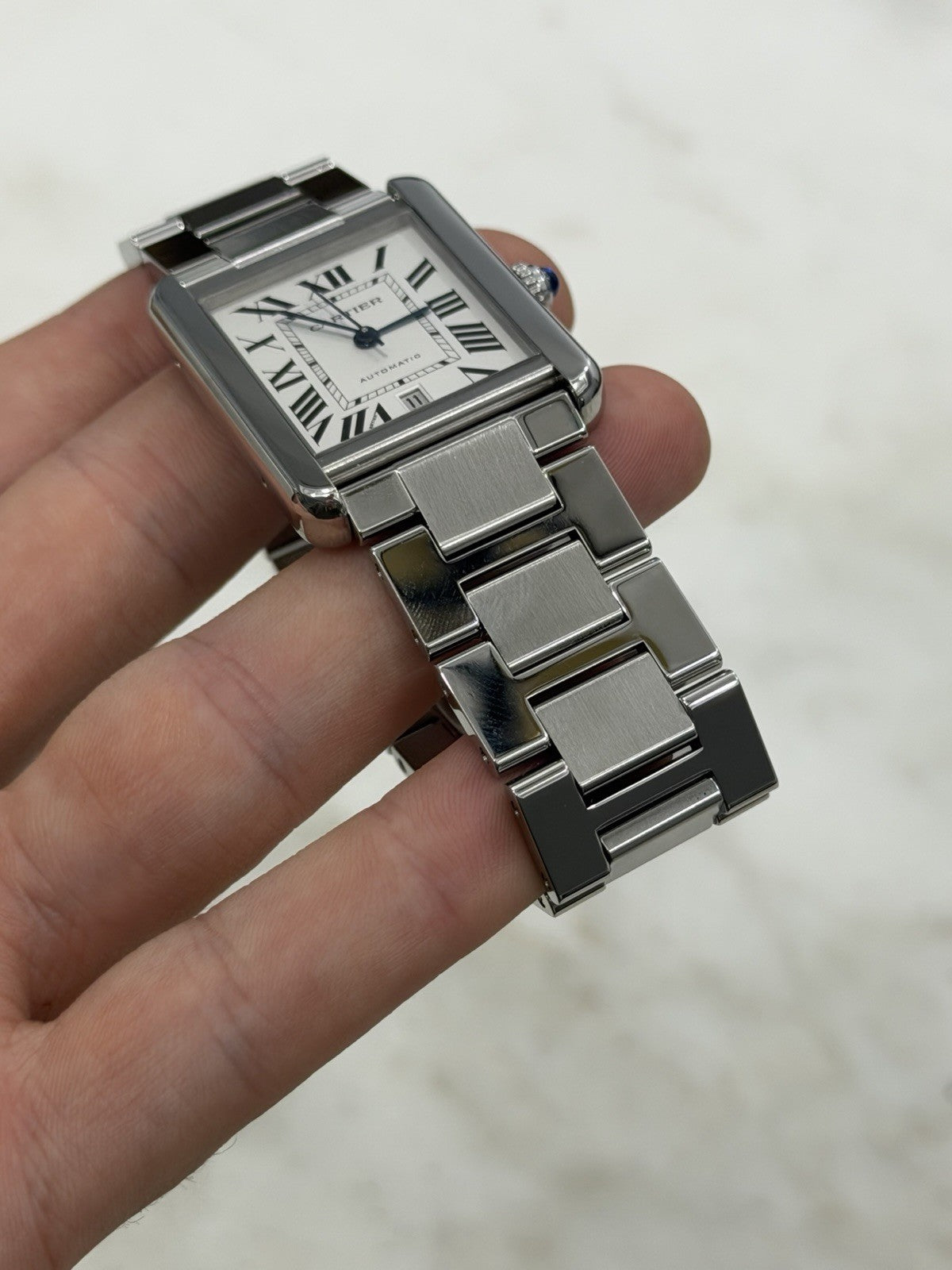 Cartier Tank Solo Date XL Stainless Steel 31mm Automatic Men's Watch W5200028