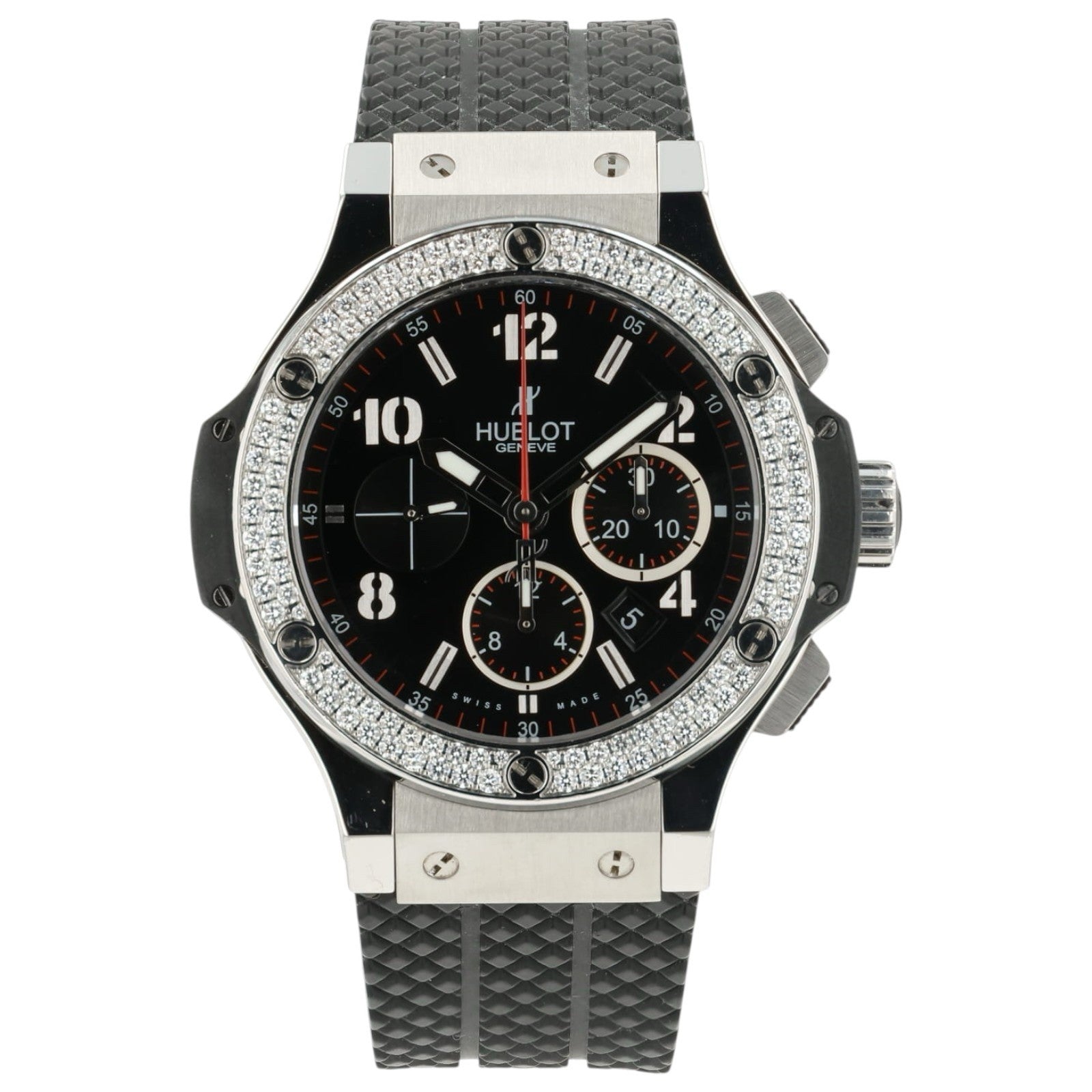 Hublot Big Bang Black Dial Diamond Steel 44mm Automatic Mens 301.SX.140.RX.114