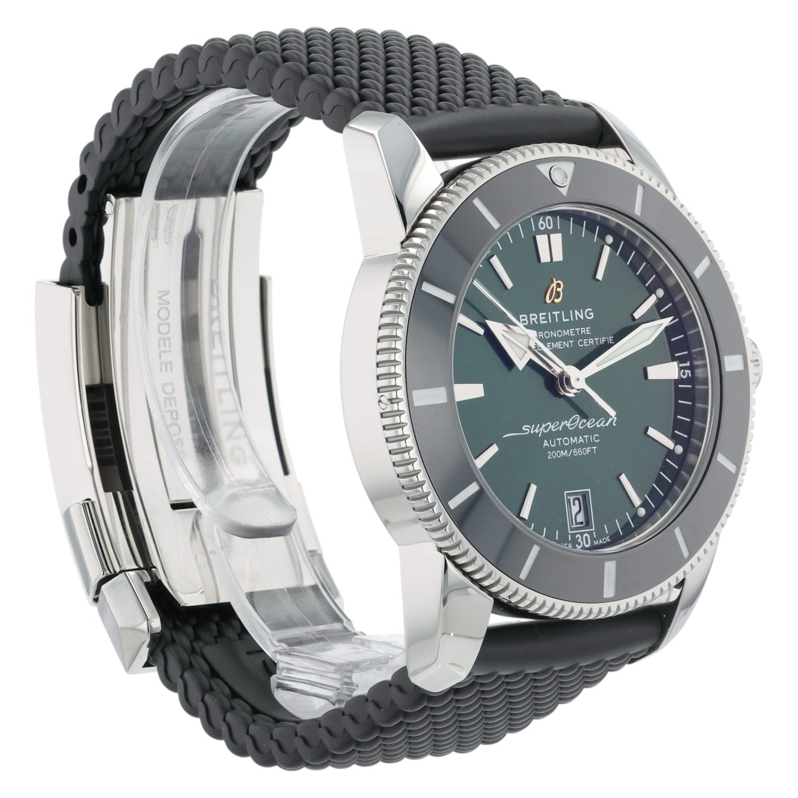 Breitling SuperOcean Green Dial Stainless Steel 42mm Automatic Mens Watch AB2010