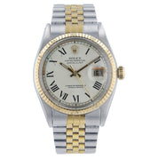 Rolex Datejust “Buckley” Dial Gold & Steel Silver Dial 36mm Automatic 1601