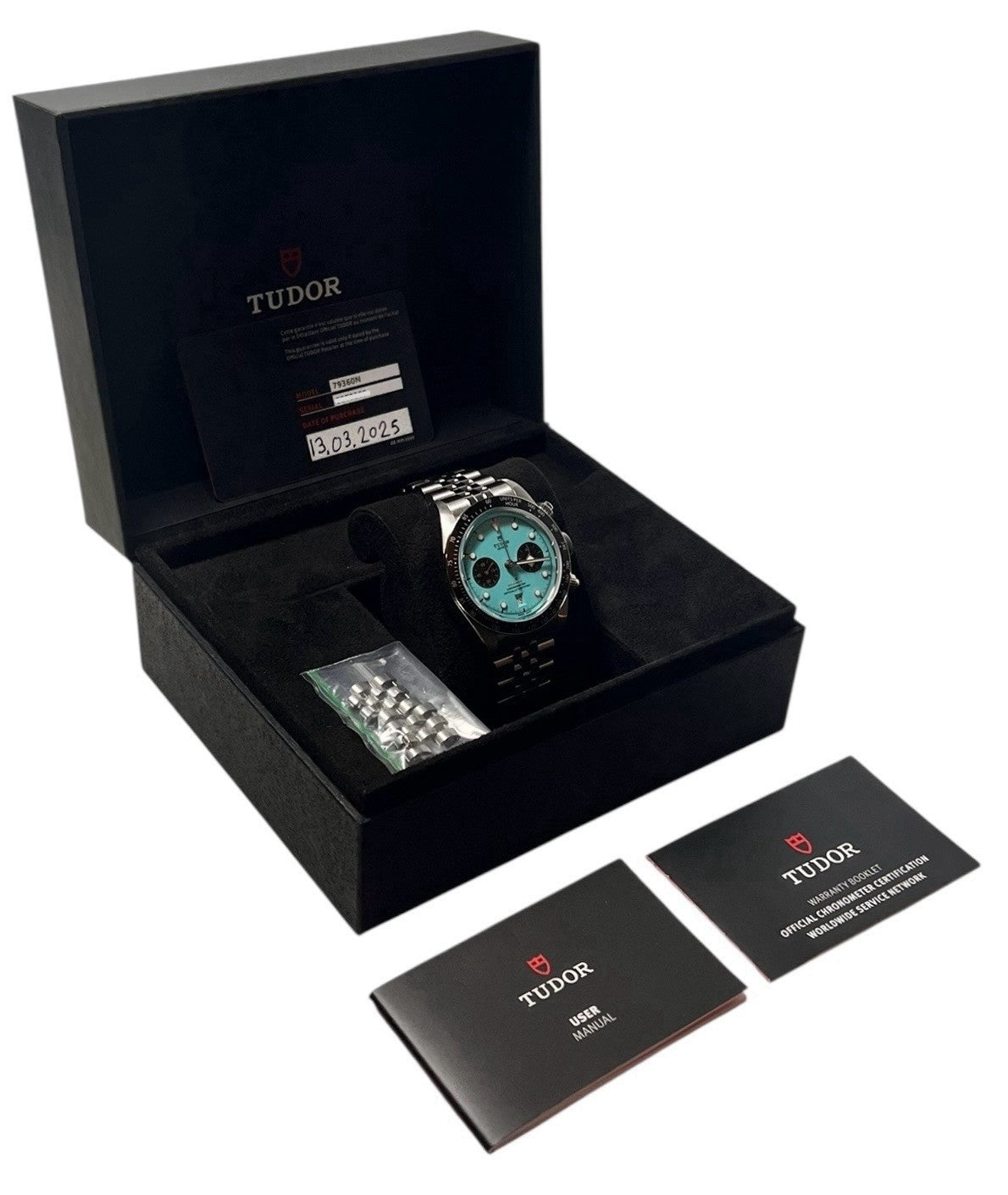 Tudor Black Bay Chrono Stainless Steel Turquoise Dial 41mm Automatic Mens 79360N