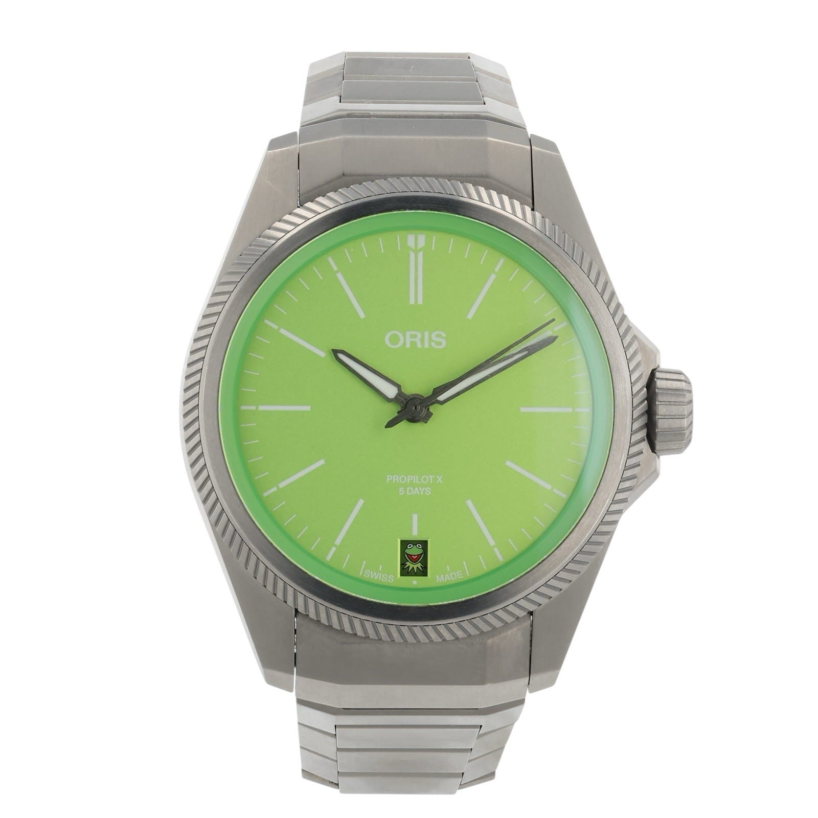 Oris ProPilot X Kermit Titanium Green Dial 38mm Automatic Movement Men’s 7778