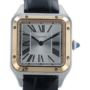 Cartier Santos Dumont Silver Dial Rose Gold & Steel 27.5mm Quartz Watch W2SA0012