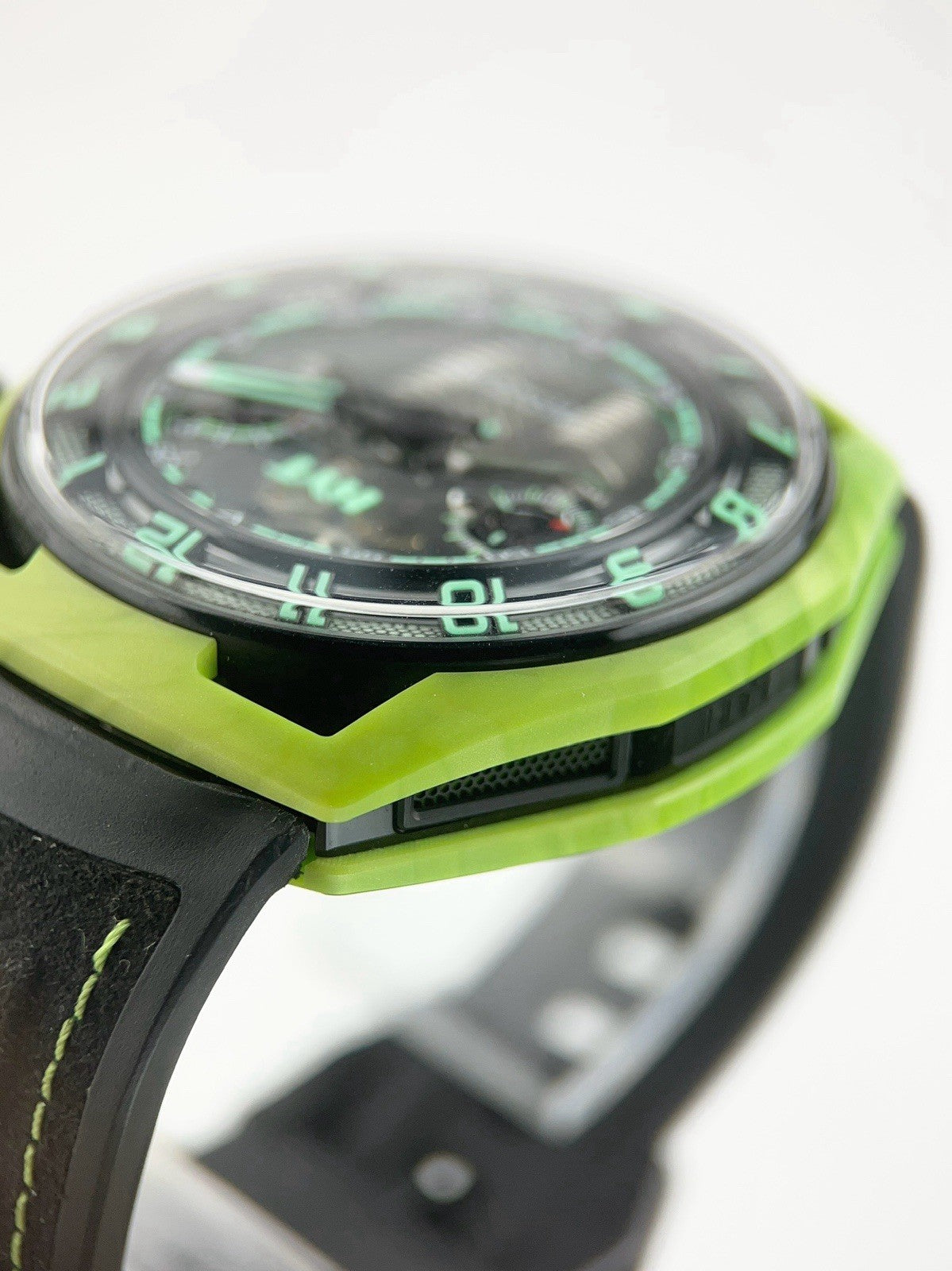 HYT Hastroid Green Laser Titanium & Carbon Black Dial 48mm Manual Wind Watch