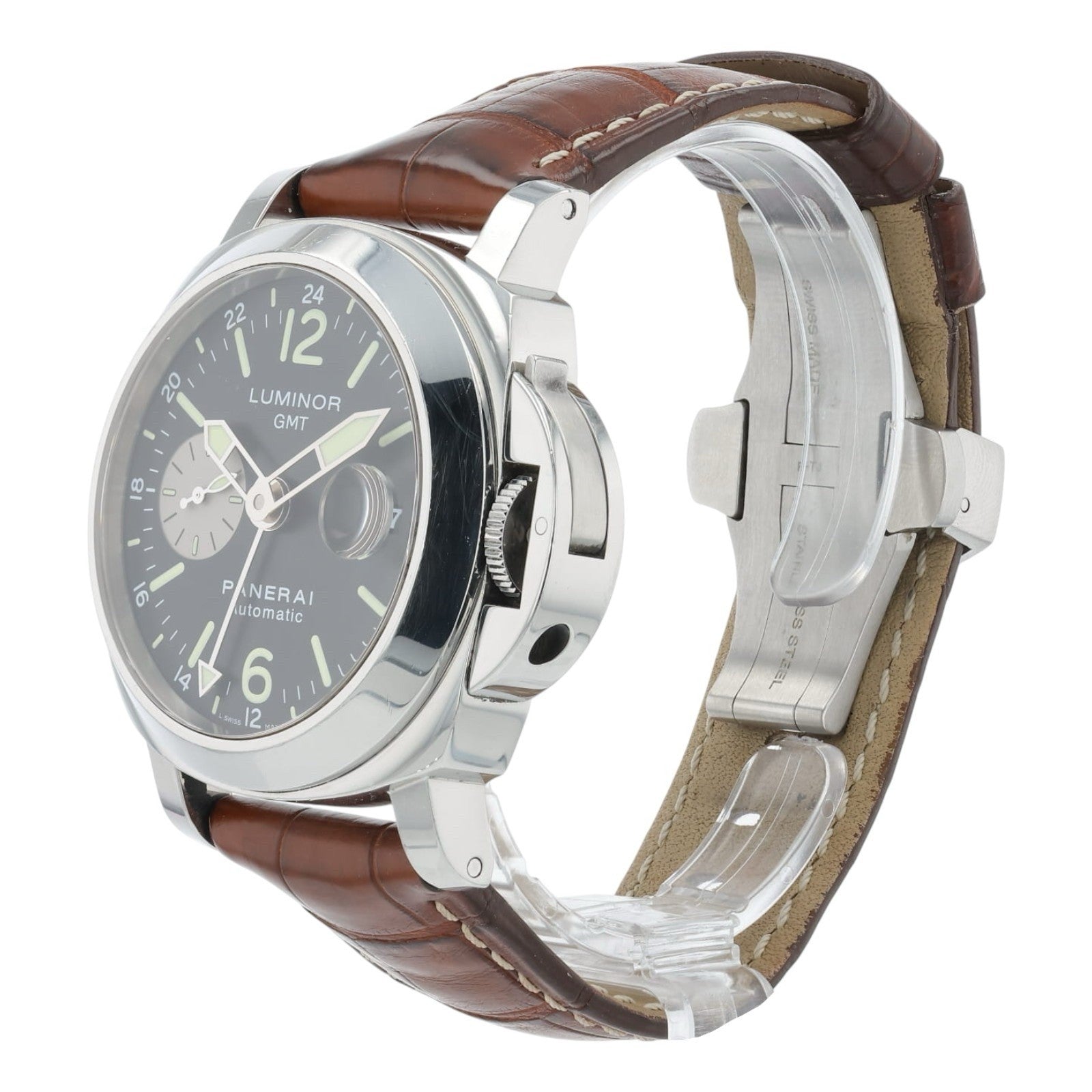 Panerai Luminor GMT Stainless Steel Black Dial 44mm Automatic Mens PAM00088