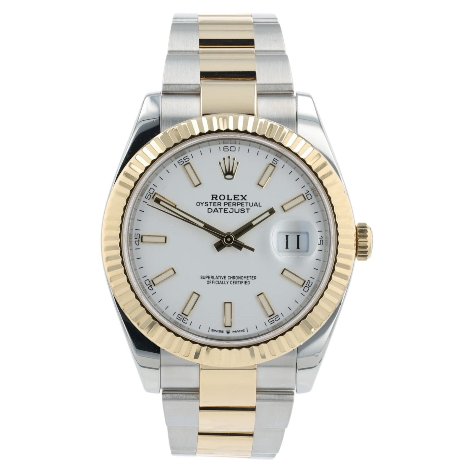 Rolex Datejust White Dial Gold & Steel 41mm Automatic Men’s Watch 126333