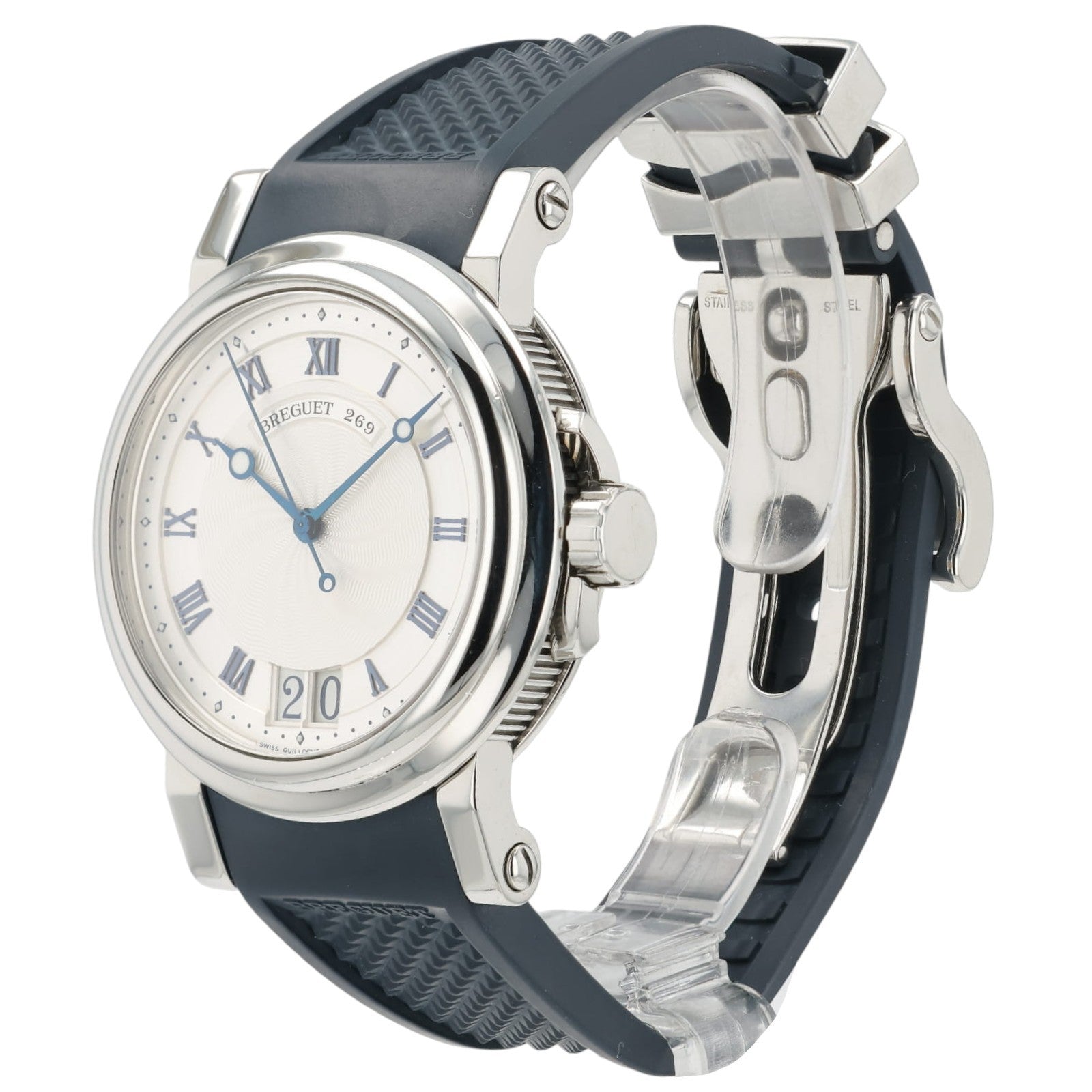 Breguet Marine Big Date Silver Dial Stainless Steel 39mm Automatic Mens 5817