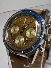 Vintage Wakmann Men’s Watch Chronograph Mechanical Wind Unique Patina Dial