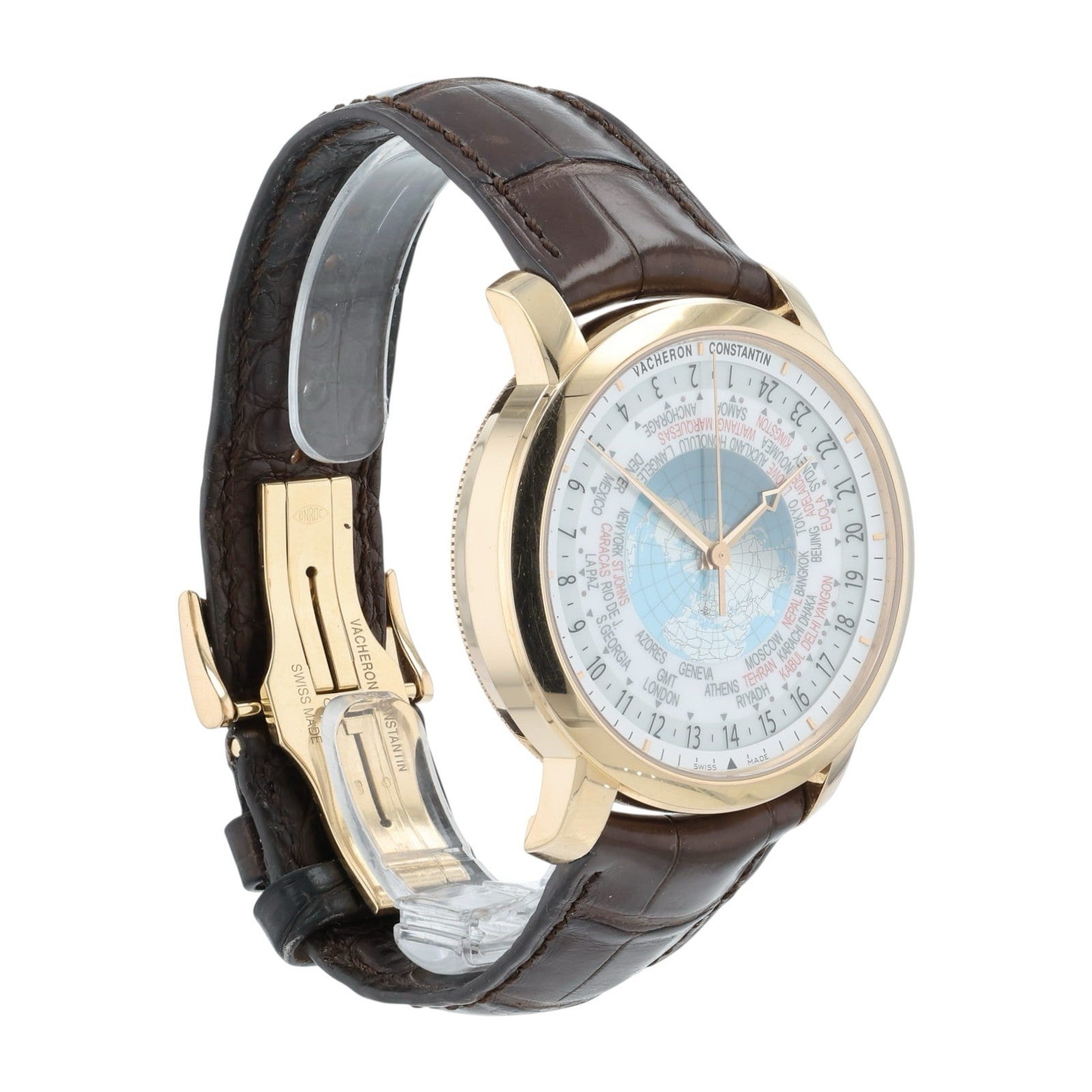 Vacheron Constantin Patrimony World Time 18k Rose Gold Automatic Watch 86060