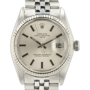 Rolex Date Silver Dial Stainless Steel 34mm Automatic Movement Mens Watch 1500