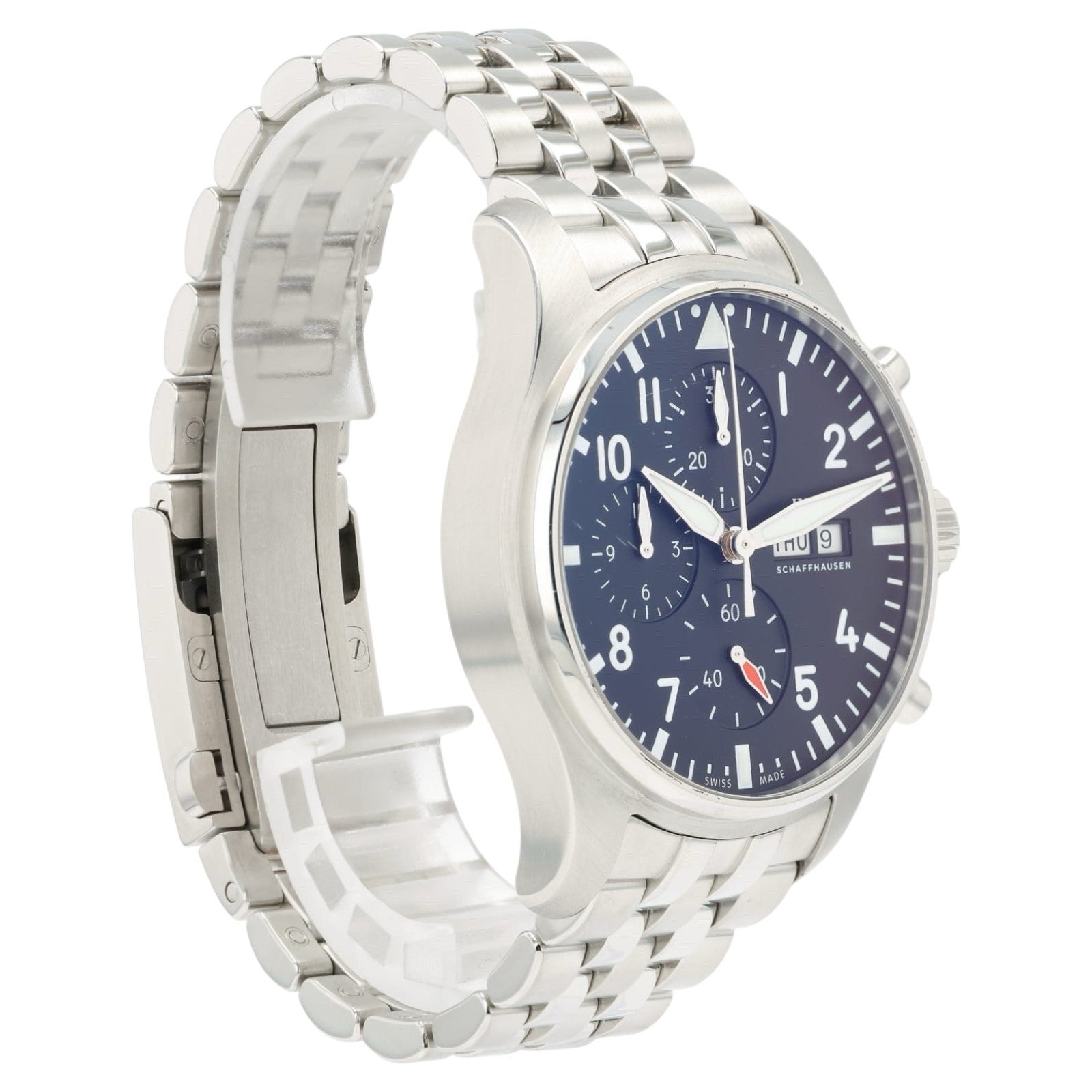 IWC Pilots Chrono Black Dial Stainless Steel 43mm Automatic Mens Watch IW378002