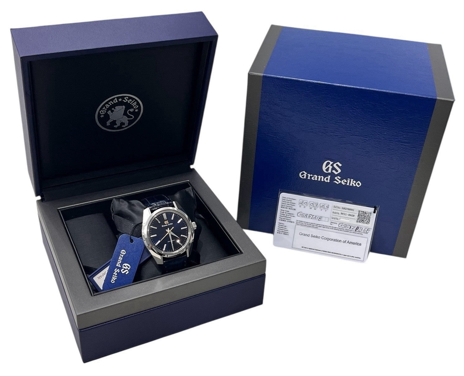 Grand Seiko Heritage Stainless Steel Blue Dial Manual Wind Mens Watch SBJGY009