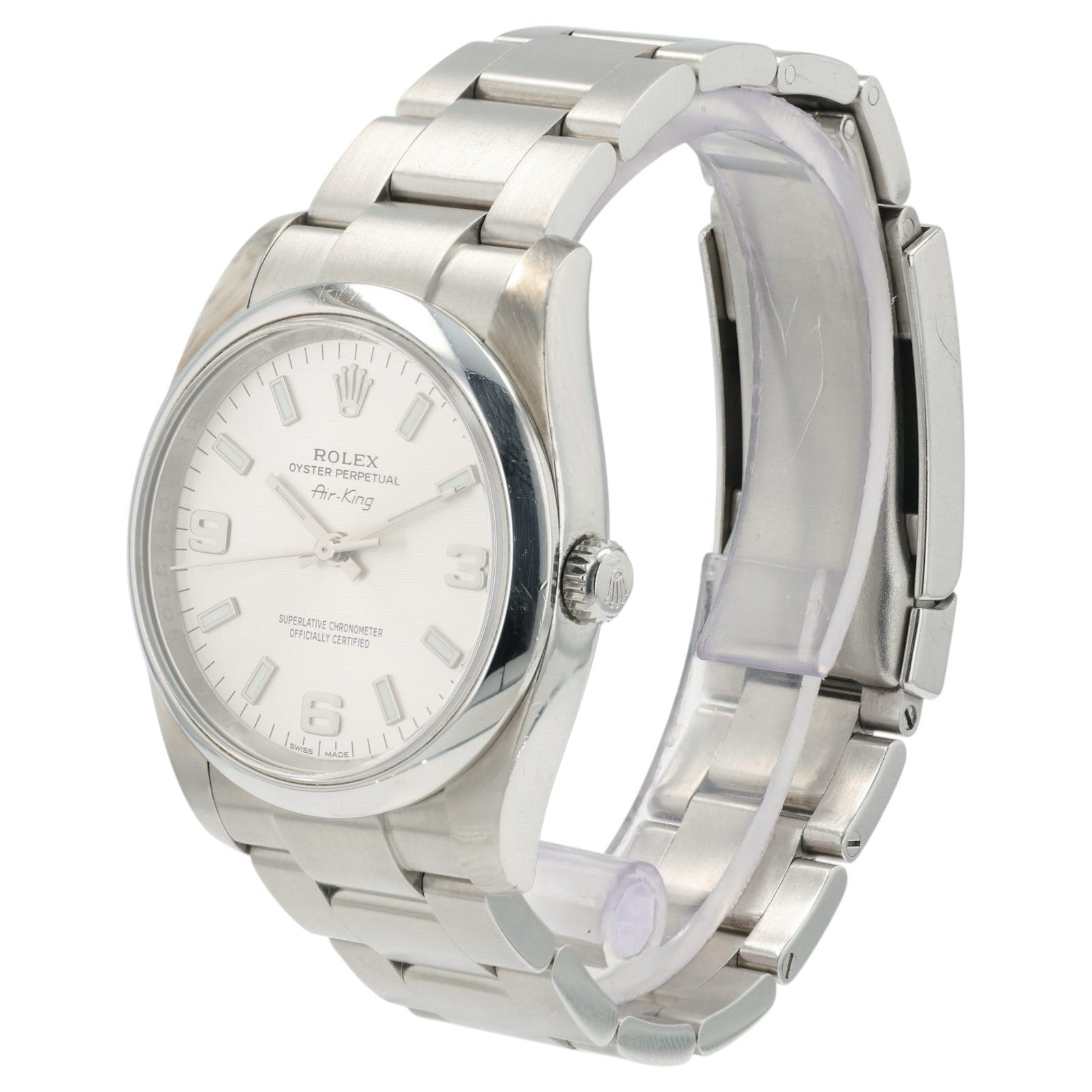 Rolex OP Silver Dial Stainless Steel 34mm Automatic Movement Men’s Watch 114200