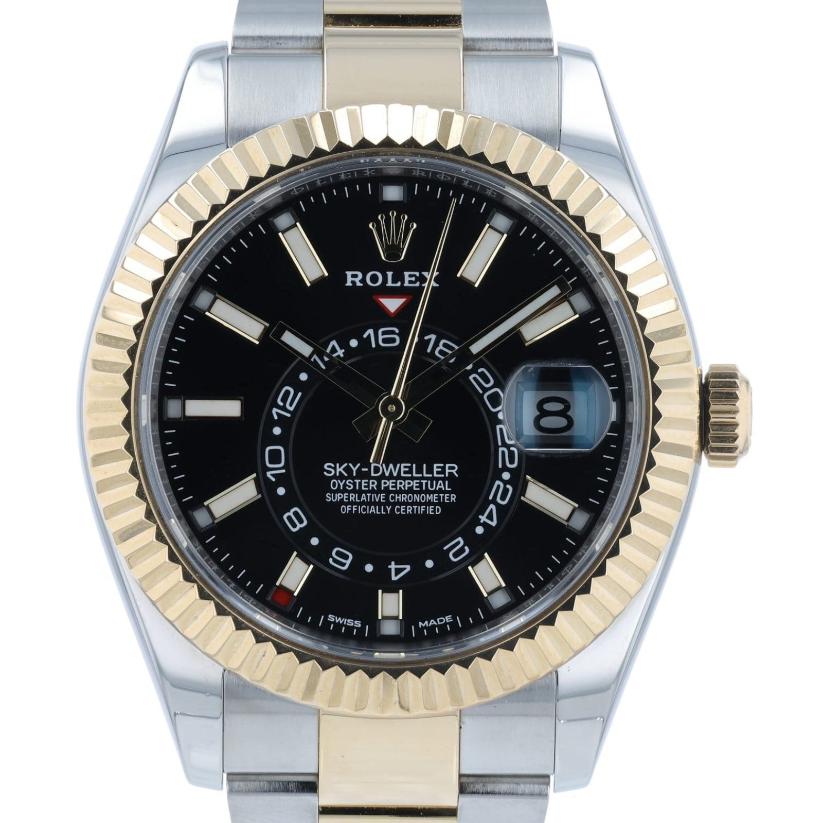 Rolex Sky-Dweller Steel & Yellow Gold Black Dial 42mm Automatic Mens 326933