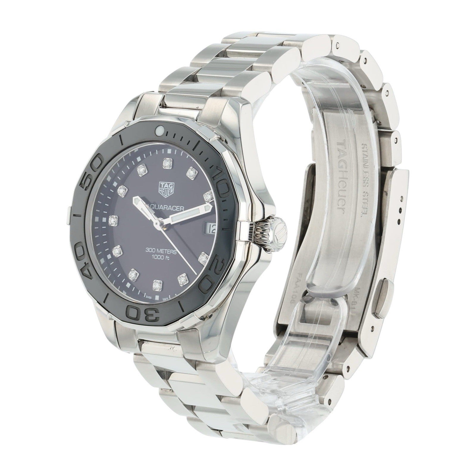 TAG Heuer Aquaracer Black Mother of Pearl Diamond Womens Watch WAY131M.BA0748