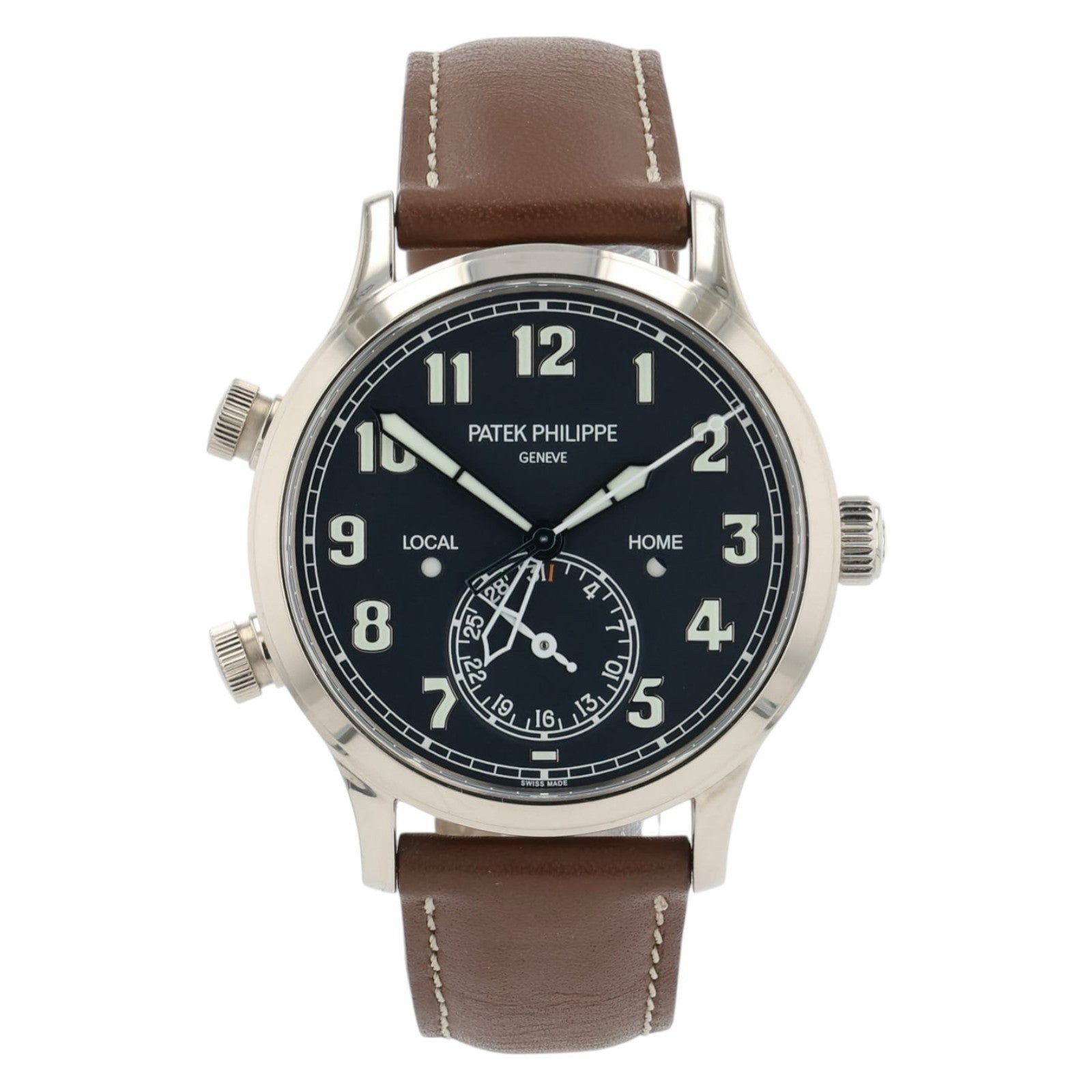 Patek Philippe Travel Time White Dial 18k White Gold 42mm Automatic 5524G-001