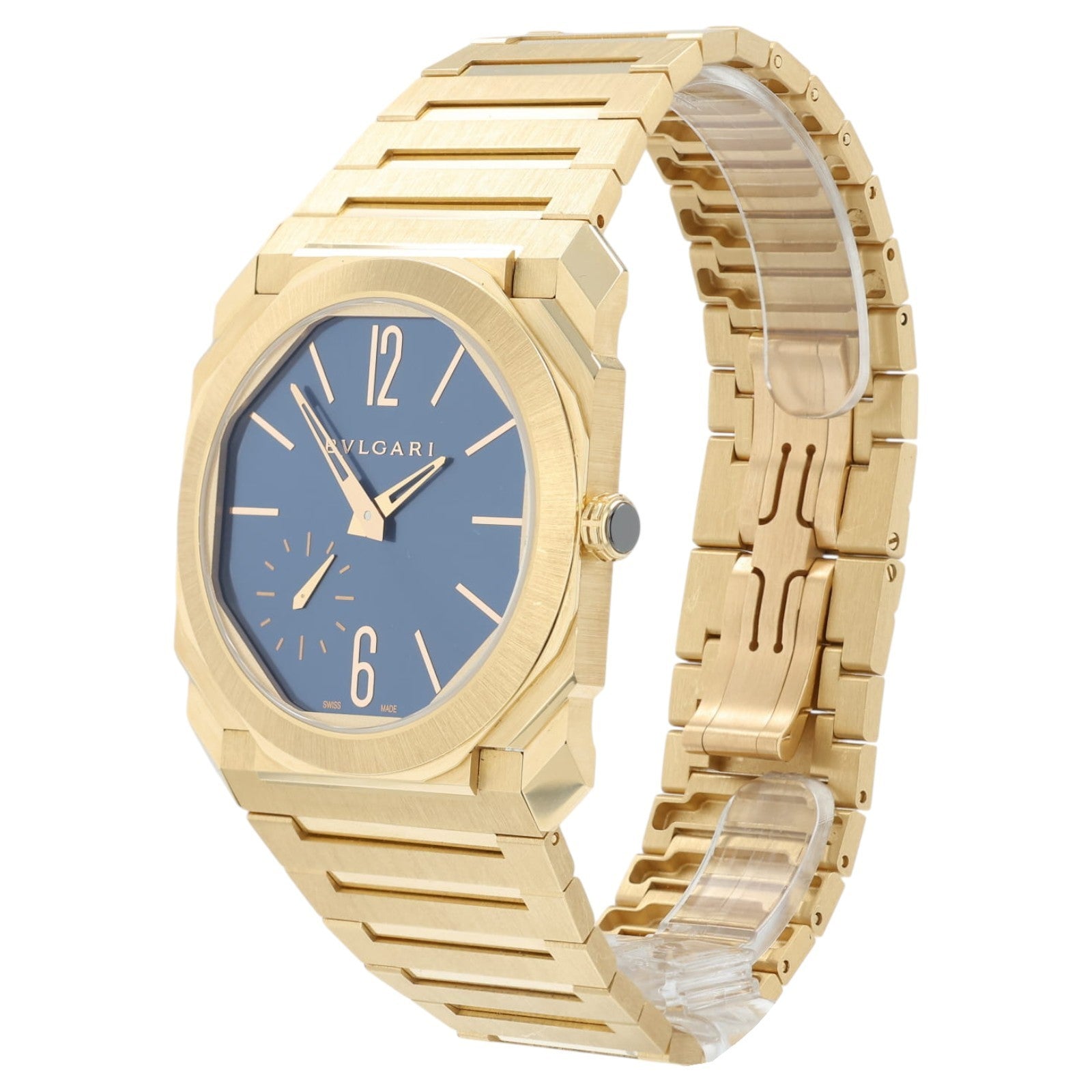 Bulgari Octo Finissimo Blue Dial 18k Yellow Gold 40mm Automatic Mens 103812