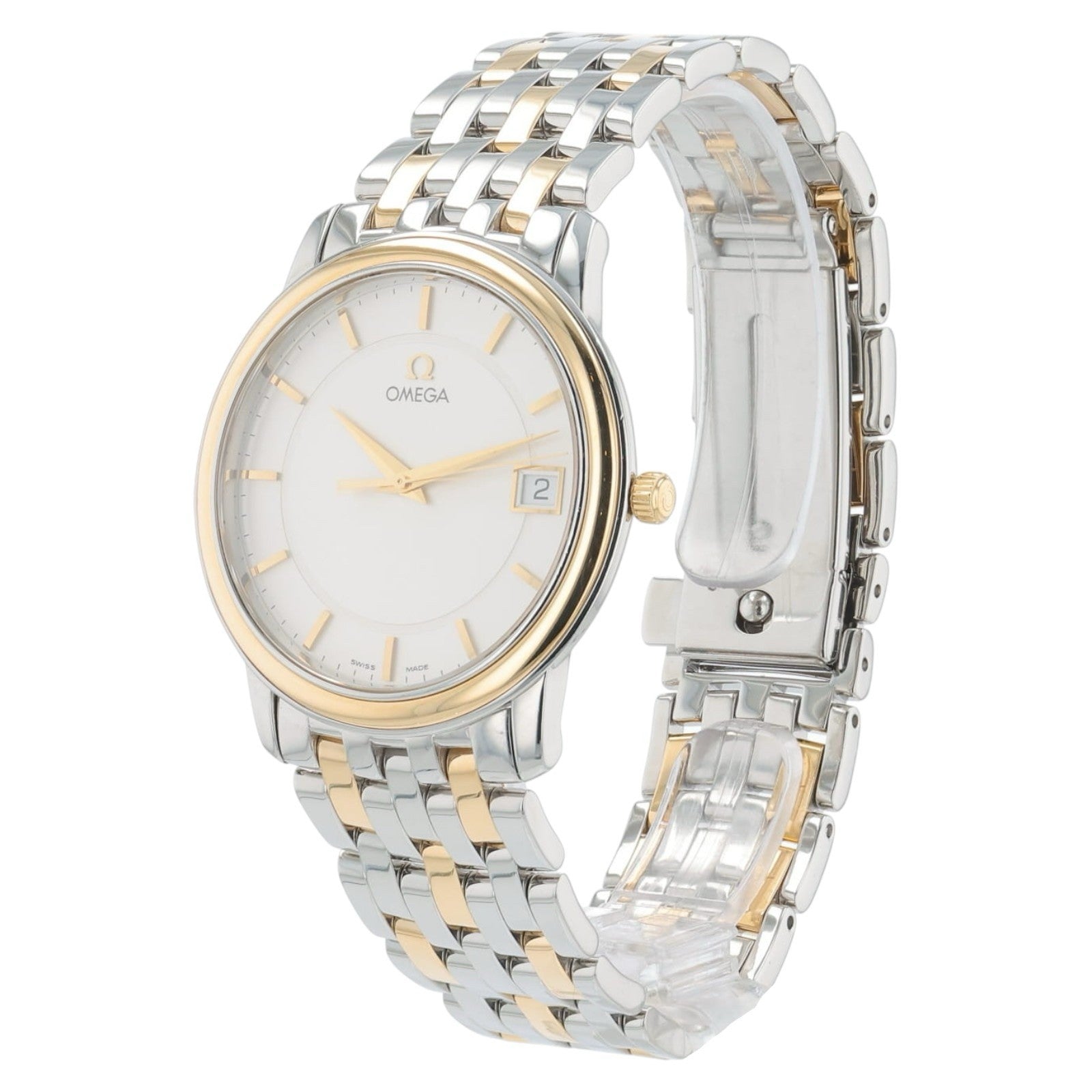 Omega De Ville Steel & Gold Silver Dial 34mm Quartz Men’s Watch 4310.31