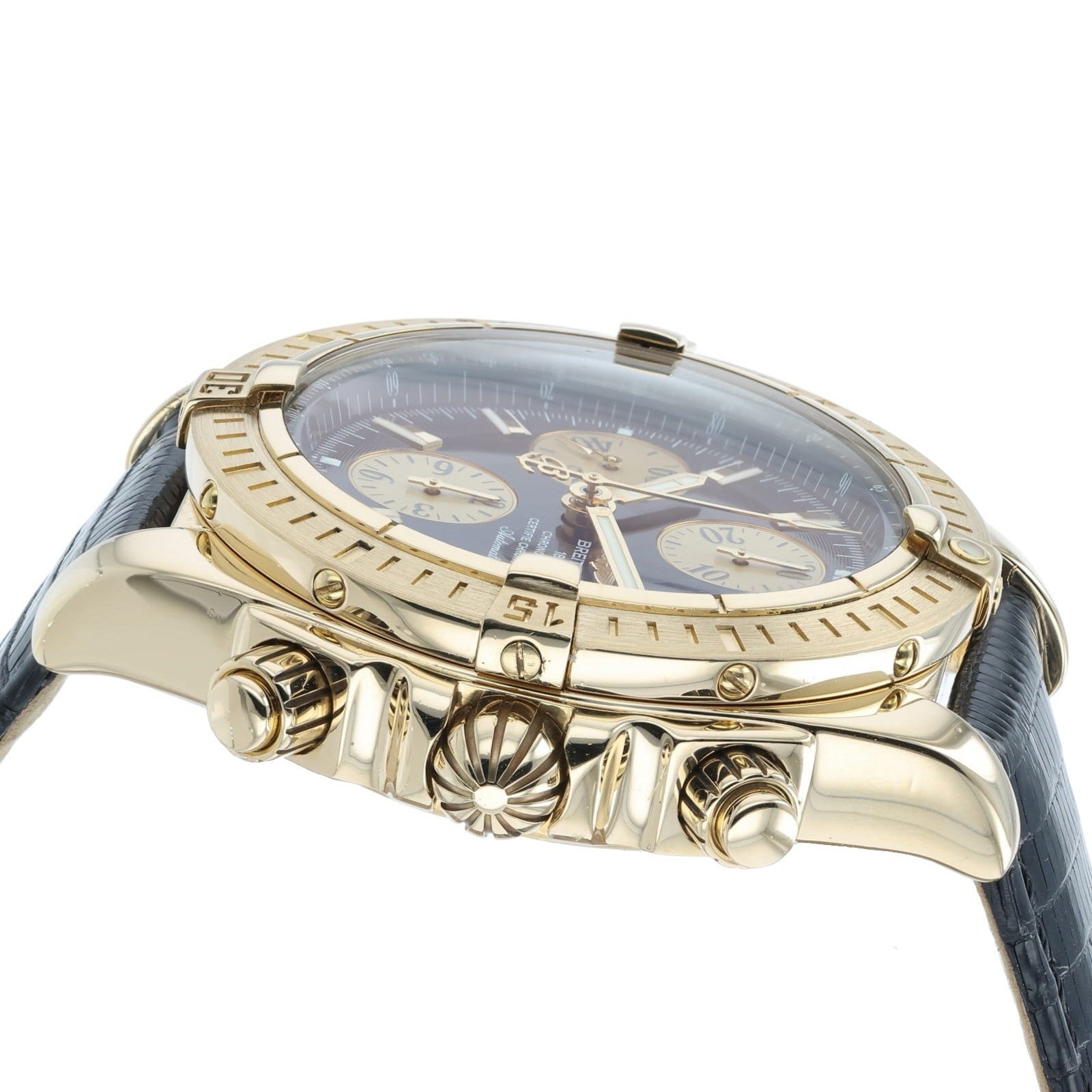 Breitling Chronomat 18k Gold Black Dial 44mm Automatic Mens Watch K13356