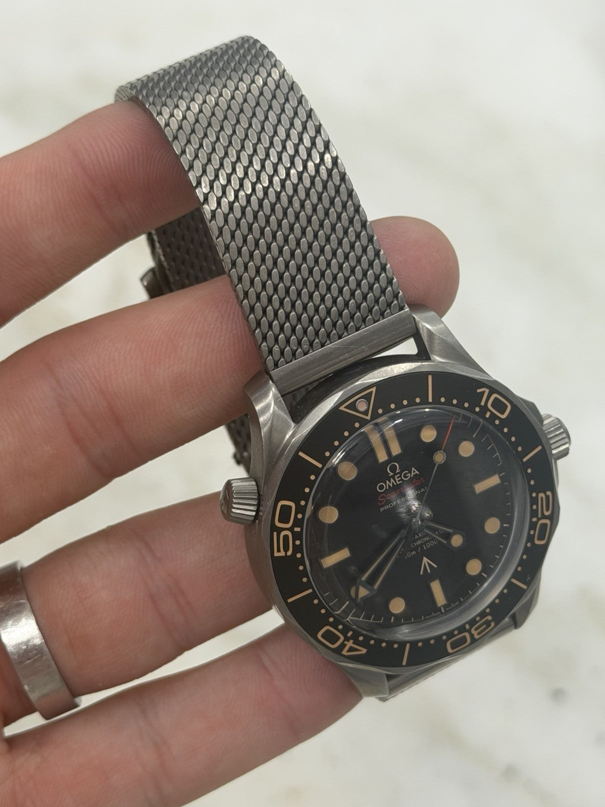 Omega Seamaster Titanium James Bond 007 No Time To Die Watch 210.90.42.20.01.001