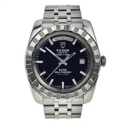 Tudor Classic Date & Day Stainless Steel Black 41mm Automatic Men’s Watch 23010