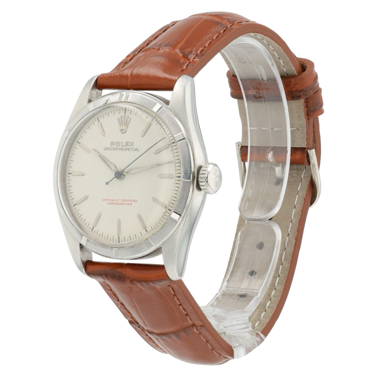Rolex Oyster Perpetual Silver Dial Steel 34mm Automatic Men’s Watch 6107
