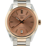 Tag Heuer Carrera Pink Dial 18k Rose Gold & Steel 36mm Automatic Unisex WBN2350