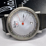 Alain Silberstien 39.5mm Titanium Automatic Date Watch Mother Pearl Dial w/ Box