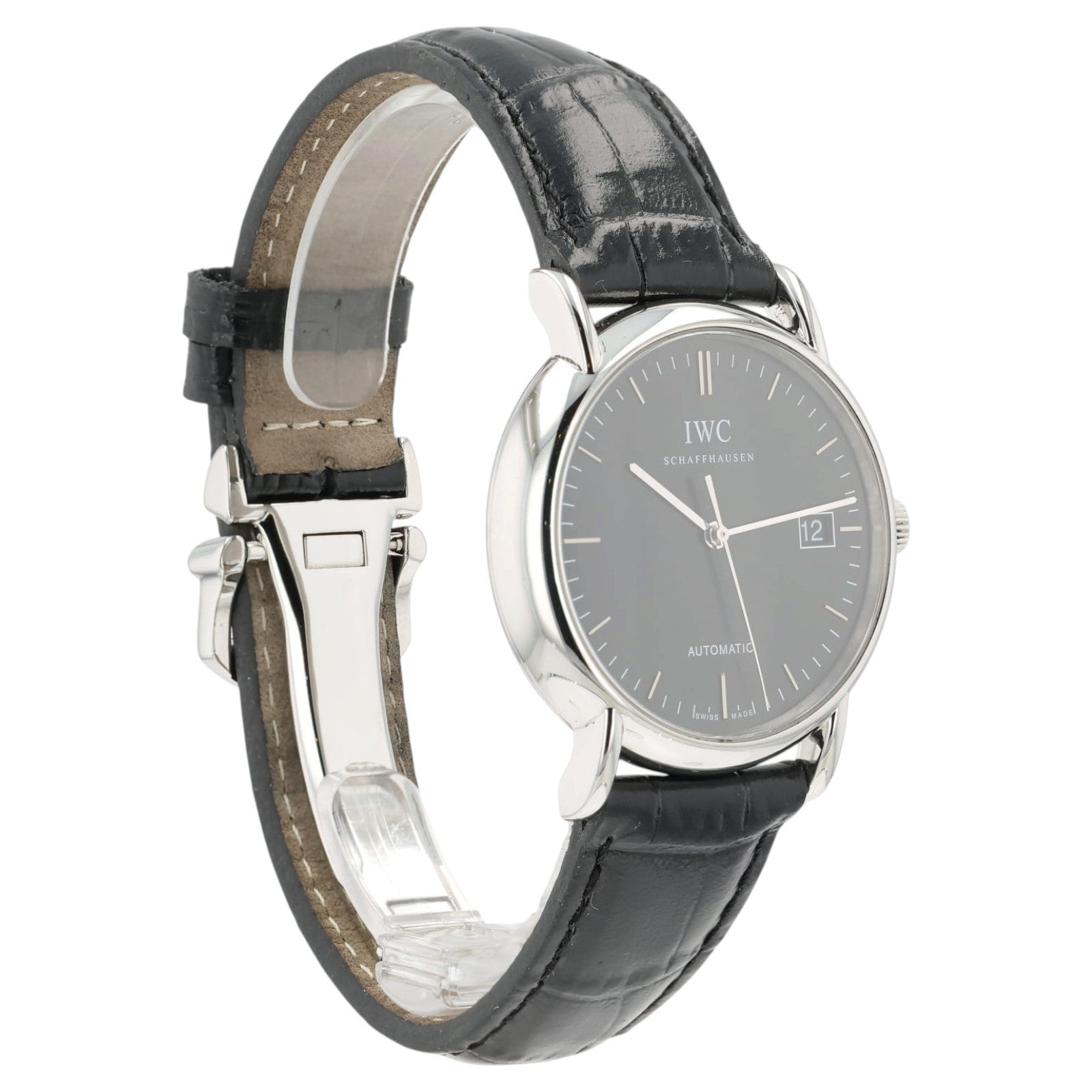 IWC Portofino Black Dial Stainless Steel 38mm Automatic Mens Watch IW3533