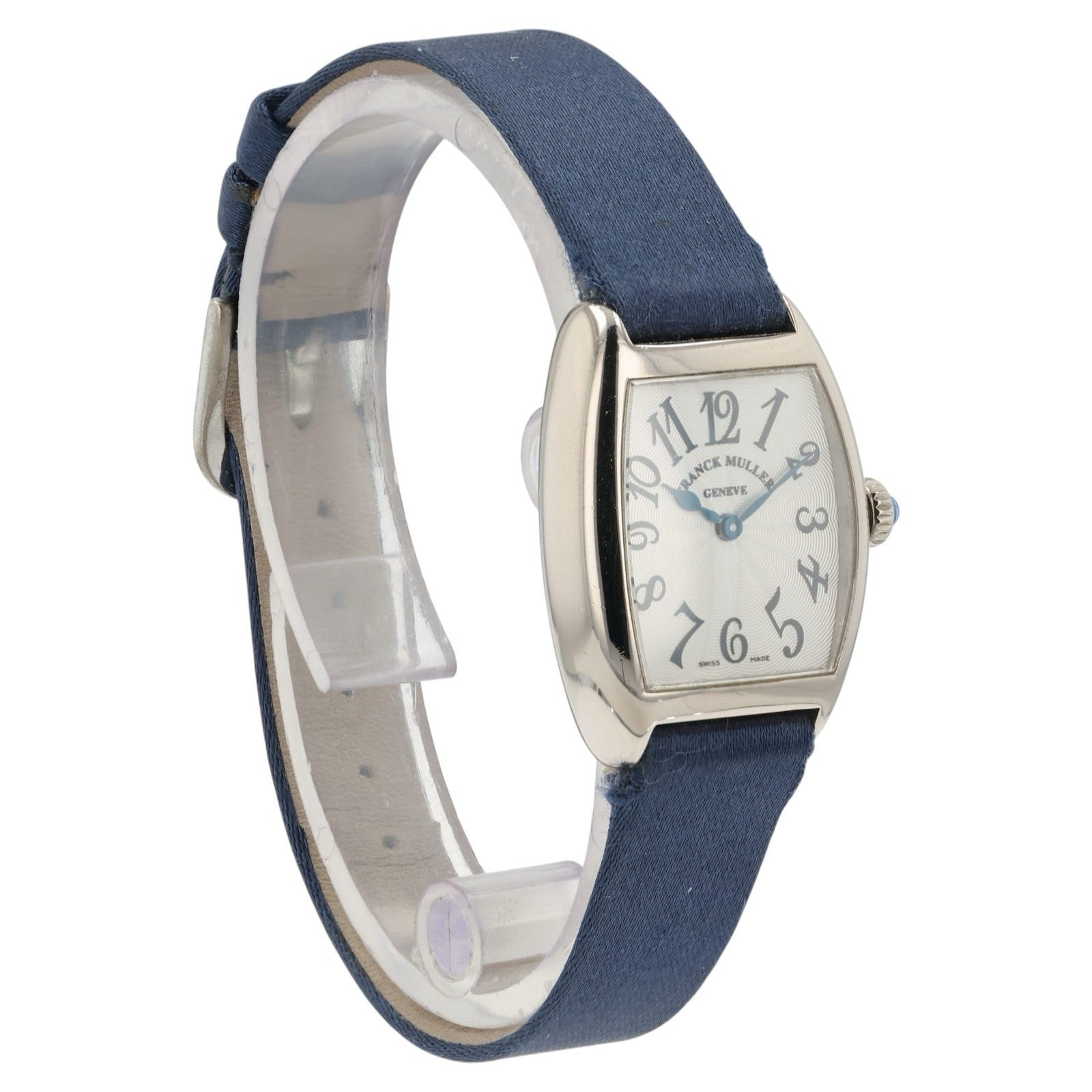 Franck Muller Cintre Curvex Silver Dial 18k White Gold 25mm Quartz Watch 2250QZ