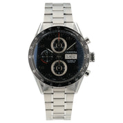 Tag Heuer Carrera Calibre Black Dial Stainless Steel 43mm Automatic Mens CV2A10