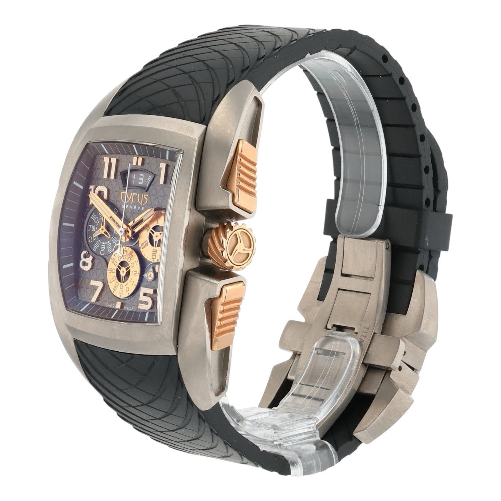 Cyrus Kuros Titanium Black Dial 44mm Automatic Movement Mens Watch 598.201.A