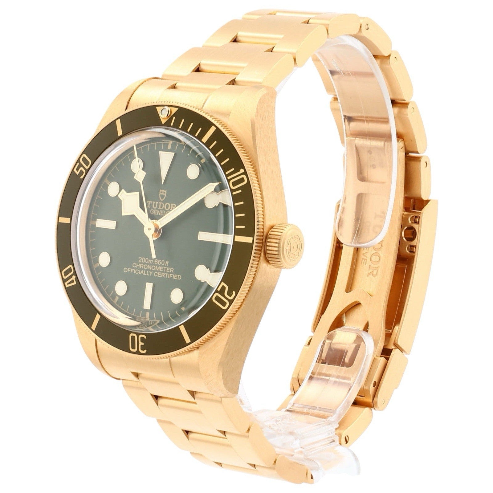 12/2025 Tudor Black Bay 18k Yellow Gold Green Dial Automatic Men's Watch 79018V