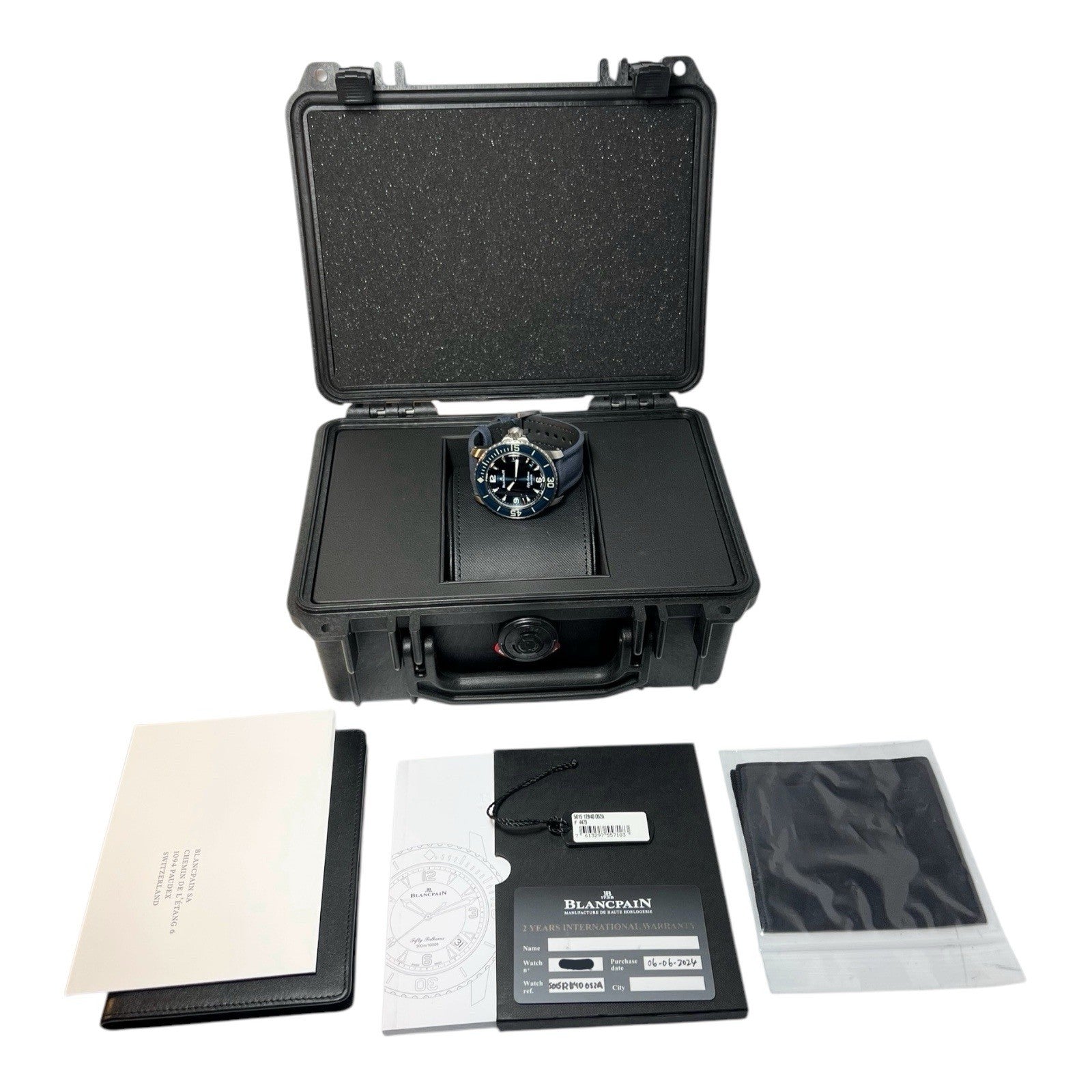 Blancpain Fifty Fathoms Titanium Blue Dial 45mm Automatic Men’s Watch 5015