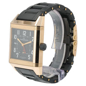 LeCoultre Reverso Squadra Hometime Black Dial 18k Rose Gold Auto Watch Q7002671