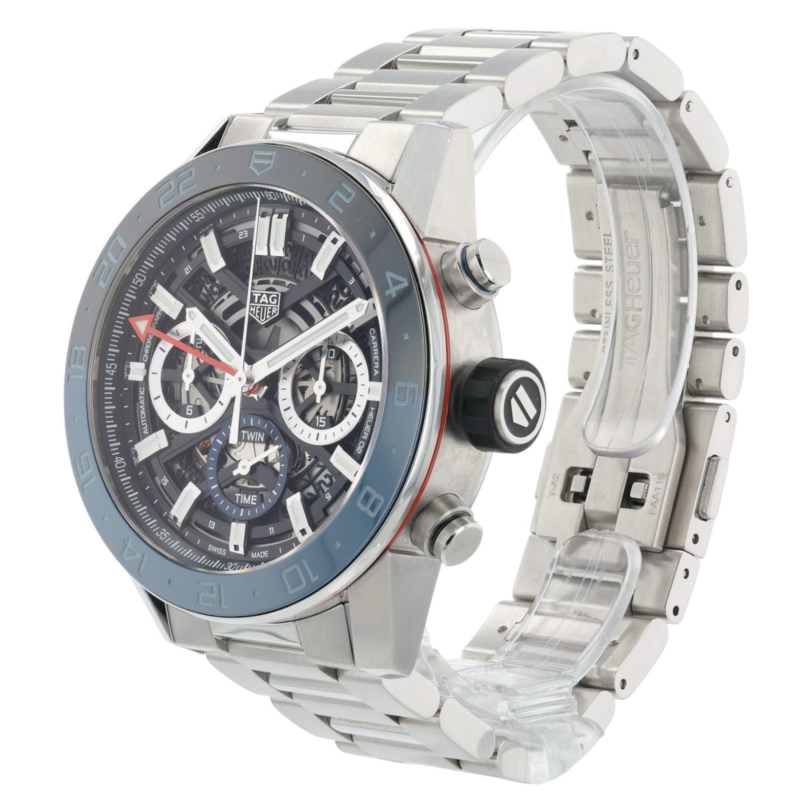 Tag Heuer Carrera Stainless Steel Black Dial 45mm Automatic Mens Watch CBG2A1Z