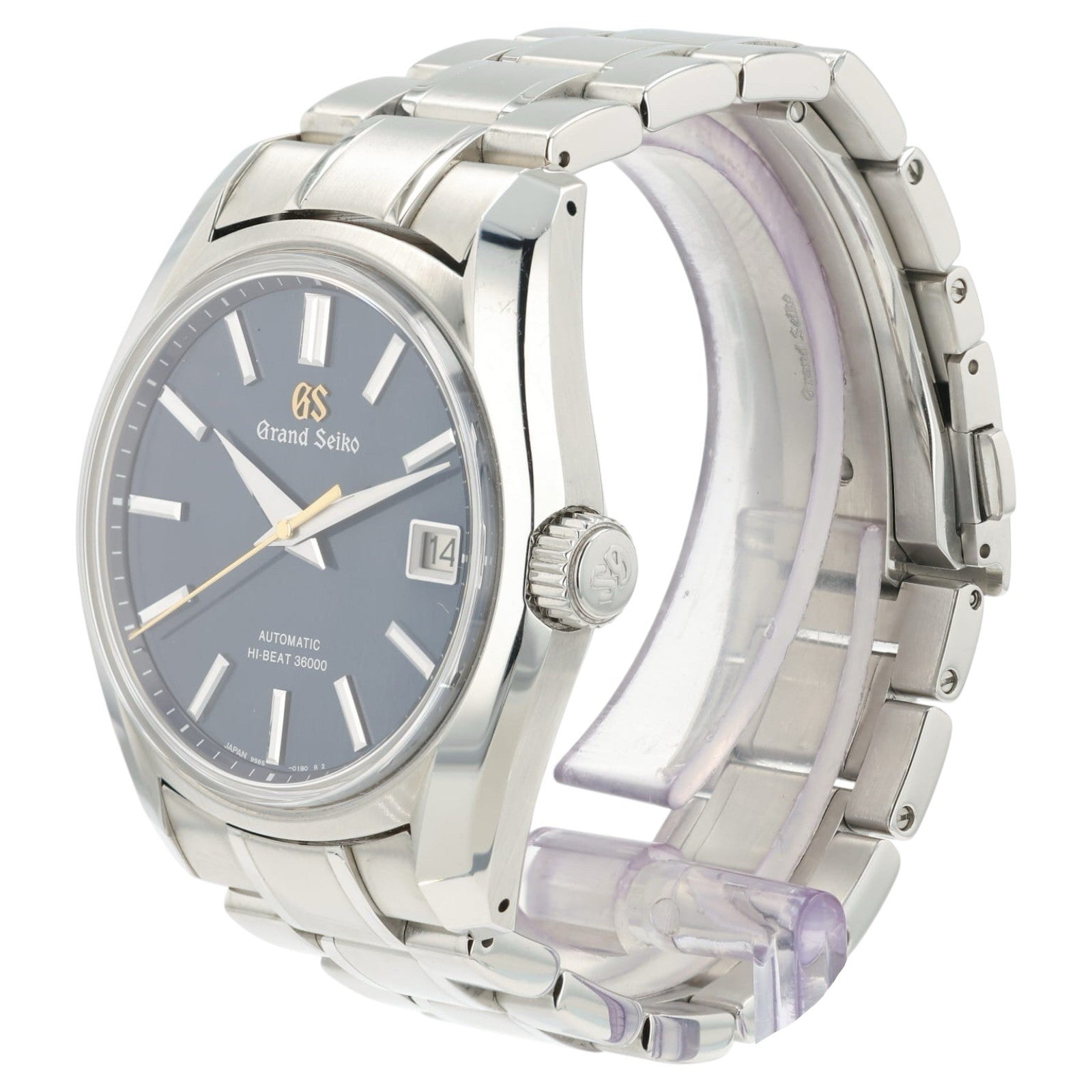 Grand Seiko Heritage Stainless Steel Blue Dial 40mm Automatic Mens Watch SBGH273