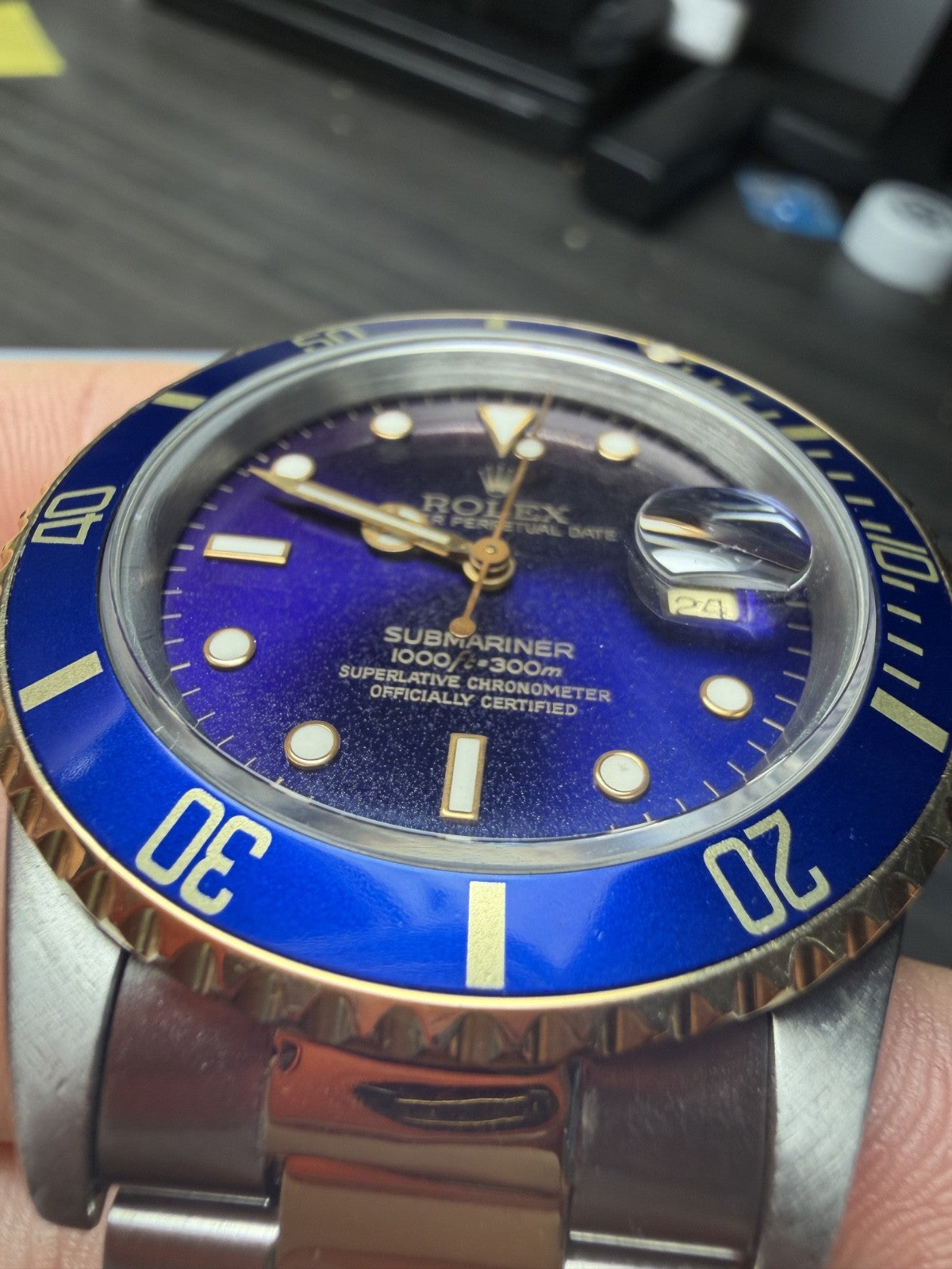 Rolex Submariner Date Gold & Steel Blue/Purple Dial 40mm Automatic Men’s 16613