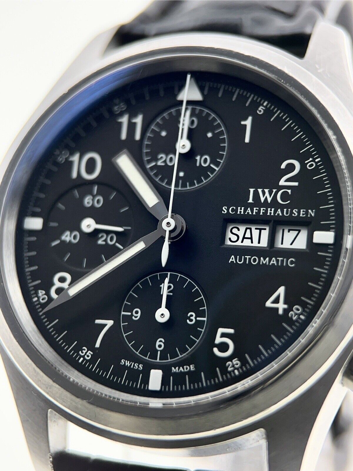 IWC Pilot Chronograph Stainless Steel Black 39mm Automatic Men’s Watch IW370603