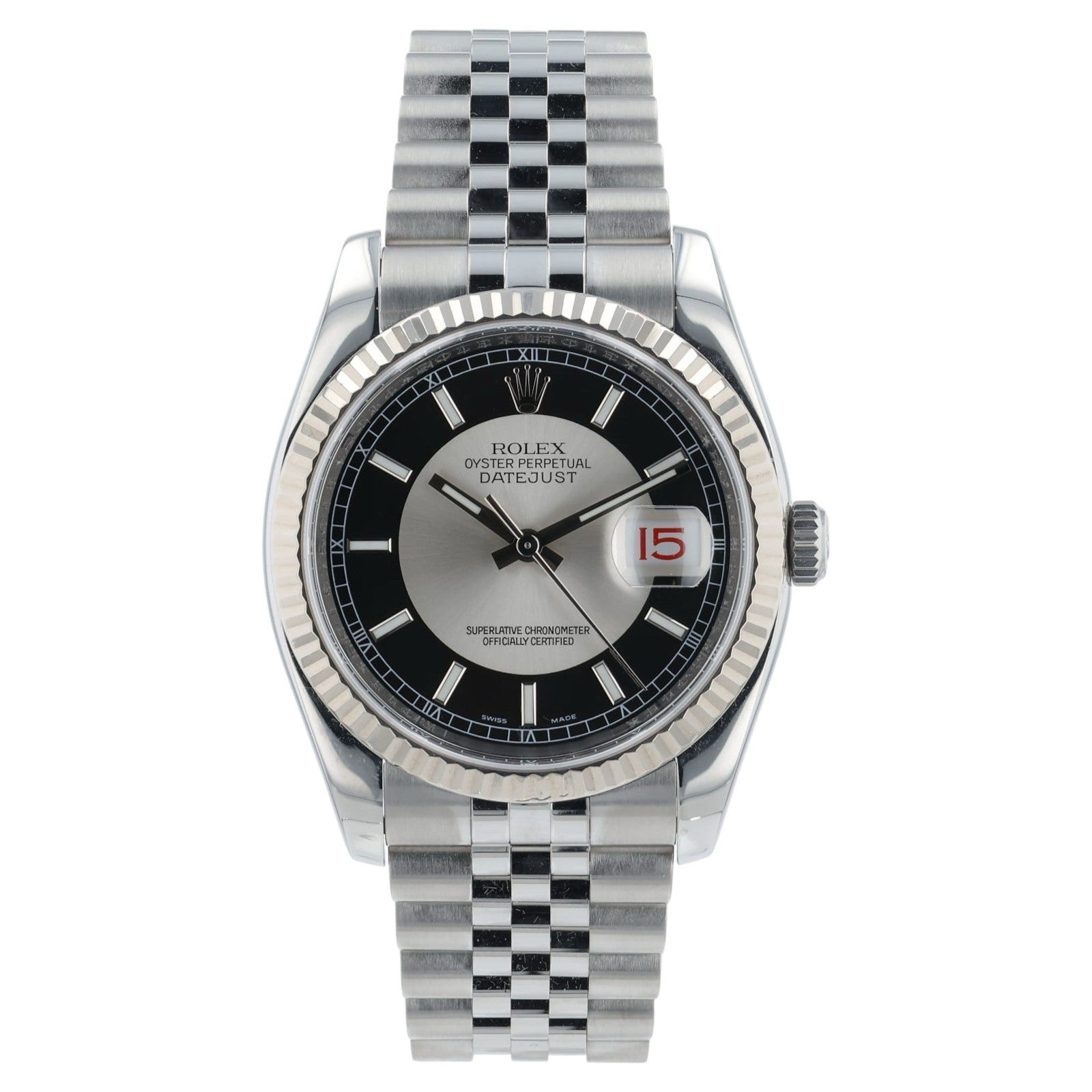 Rolex Datejust Tuxedo Dial Steel 36mm Automatic Men's Watch 116234 - Full Set
