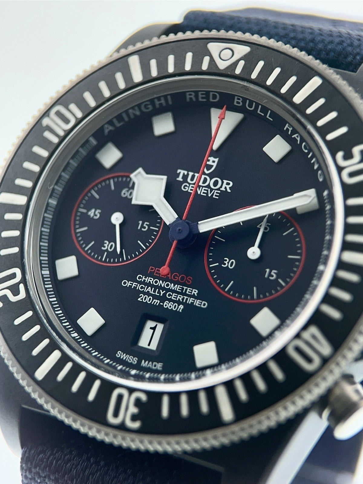 NEW 9/2025 Tudor Pelagos FXD Chrono Alinghi Red Bull 25807KN Blue Men's Watch